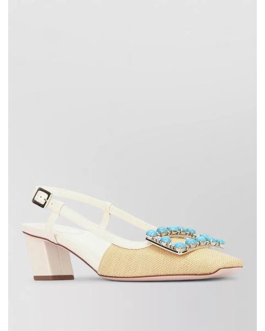 Roger Vivier Multicolor Sling Back Pumps Block Heel Embellishment