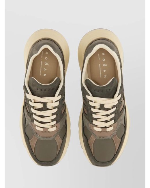 Hogan Multicolor Sneakers Rubber Sole Suede Panels