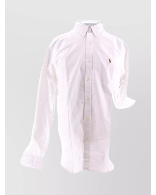 Polo Ralph Lauren Long Sleeve Sport Shirt in White for Men | Lyst UK