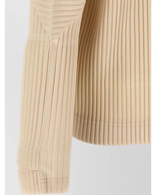 Homme Plissé Issey Miyake Natural March Edition Ribbed High Collar Jacket for men