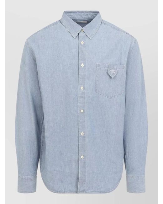 Céline Blue Loose Cotton Shirt for men