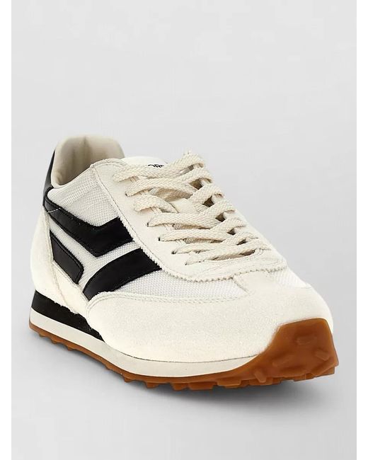 Tom Ford White Leather Panel Low-Top Sneakers for men