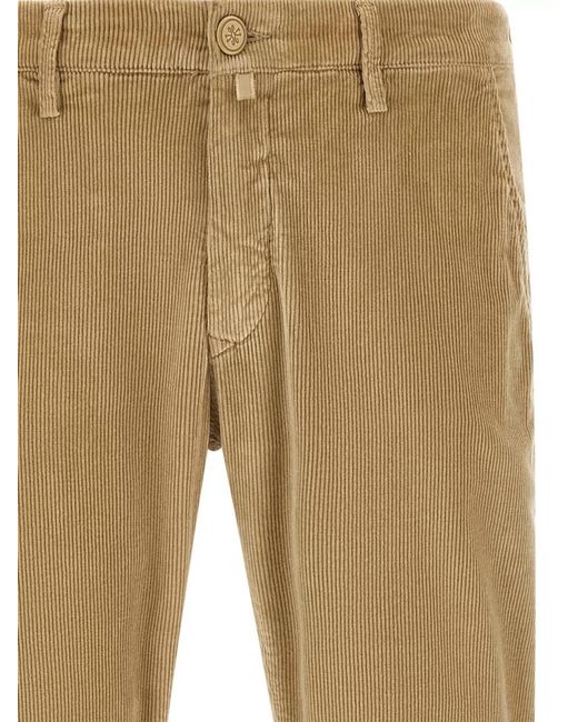 Jacob Cohen Natural Corduroy Low-Rise Tapered Chinos for men