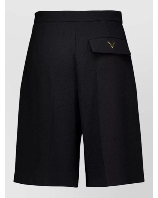 Valentino Garavani Blue Tailored Bermuda Shorts Featuring Multiple Pockets