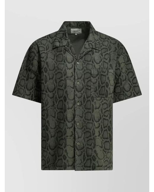 Carhartt Green Snake Camo Camp Collar Short Sleeve Shirt for men