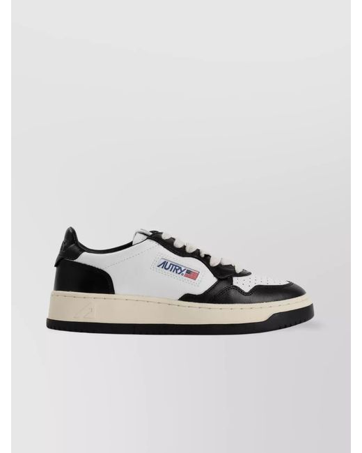 Autry Metallic Medalist Contrast Leather Sneakers