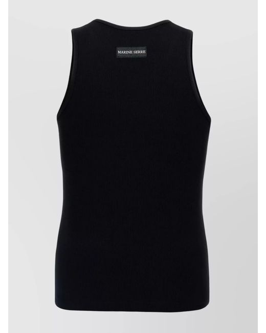 MARINE SERRE Black Ribbed Tank Top for men