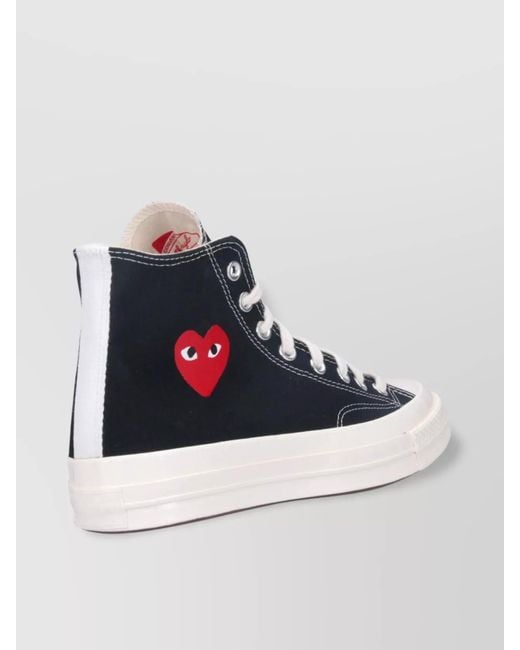 COMME DES GARÇONS PLAY Blue Canvas High Top Sneakers