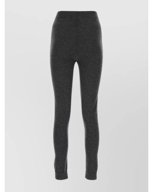 Saint Laurent Gray Cashmere High-Rise Leggings