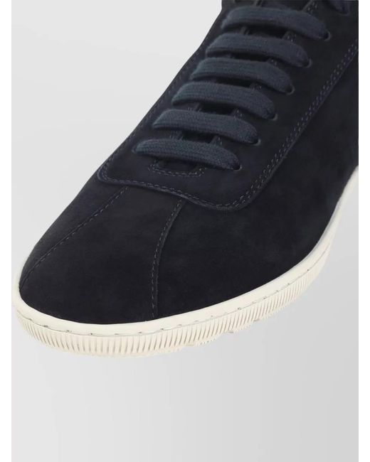 Giorgio Armani Blue Signature Leather Sneakers Low Top Suede Sole for men