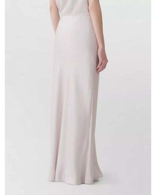 Fabiana Filippi White Satin Dress High Neck Side Slit