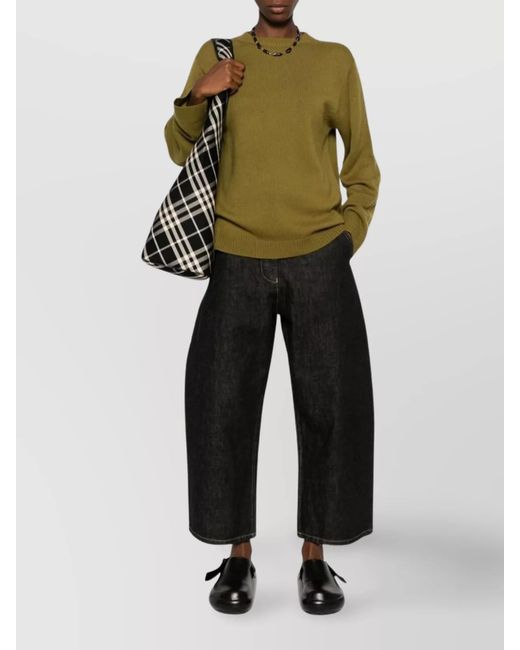 Studio Nicholson Black Wide Leg Cropped Denim Jeans