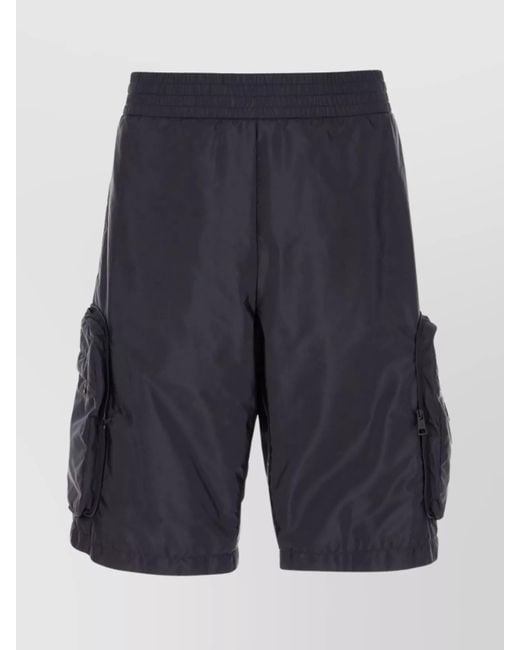 Moncler Genius Blue Nylon Cargo Shorts for men