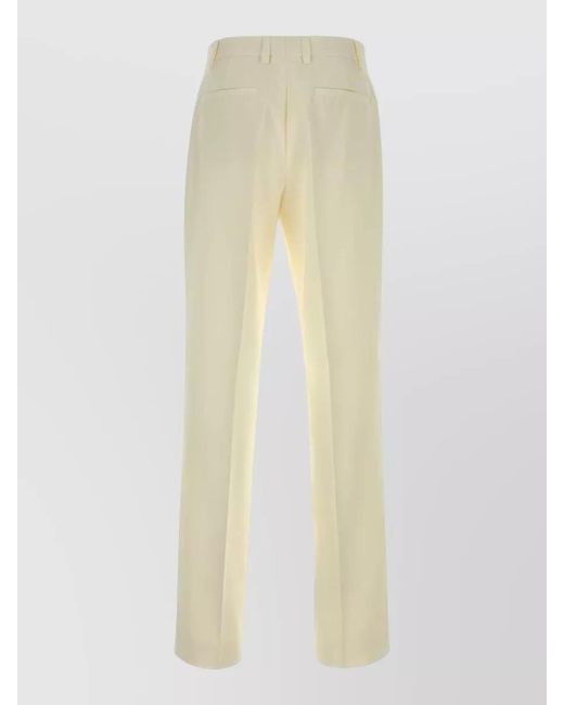Versace White Wool Tailored Trousers for men