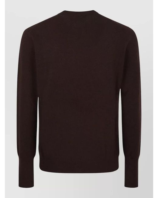 Ballantyne Black Cashmere Crew Neck Long Sleeve Sweater for men