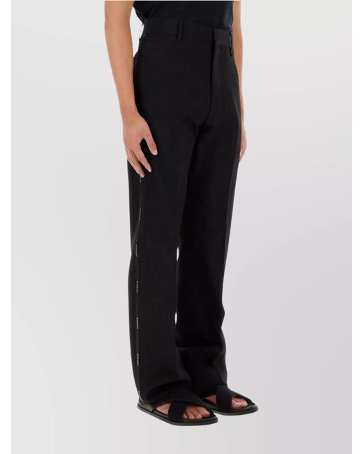 Givenchy Black Twill Pleated Straight Leg Pants for men