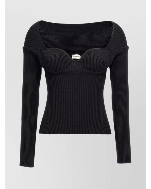 Magda Butrym Black Fine-Knit Sweater