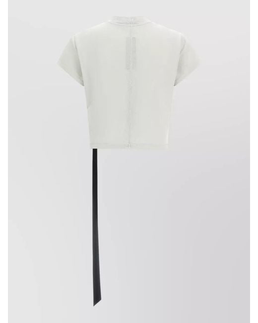 Rick Owens White Cropped Cotton Short-Sleeve T-Shirt