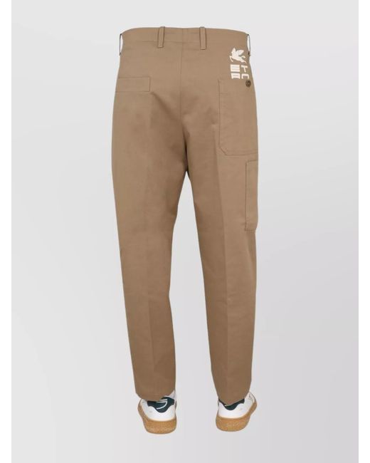 Etro Natural Cotton Straight-Leg Trousers for men