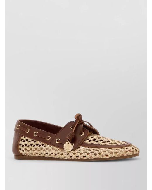 Ancient Greek Sandals Brown Raffia Leather Pliaria Loafers Flat Sole