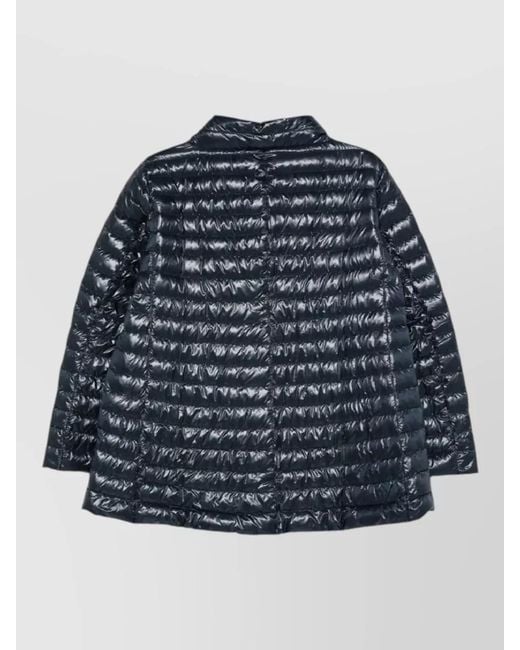 Herno Blue Down Jacket Lightweight Quilted Shiny