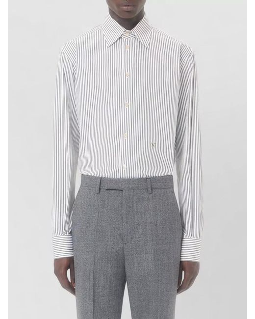 Valentino Garavani White Embroidered Poplin Shirt for men