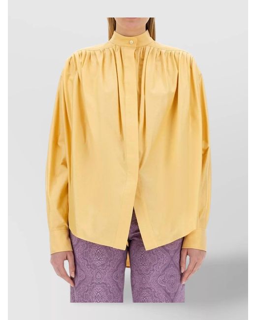 Etro Purple Cotton Poplin Regular-Fit Shirt