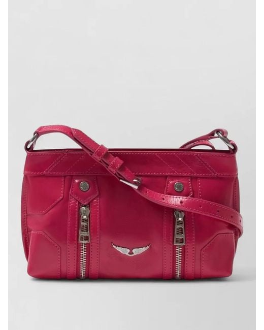 Zadig & Voltaire Red Vintage Patent Leather Crossbody Shoulder Bag