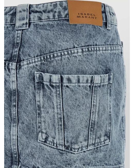 Isabel Marant Blue Juana Skirt Belt Loops Back Front Pockets
