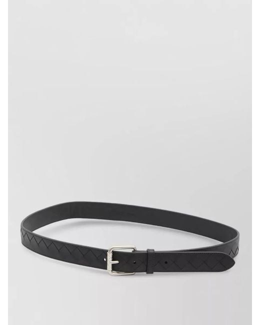 Bottega Veneta Gray Leather Intrecciato Belt for men