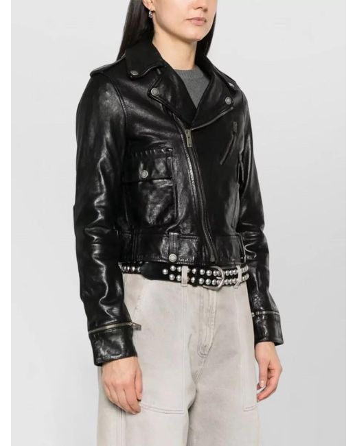 Golden Goose Deluxe Brand Black Nevada Biker Jacket Nappa Waxed
