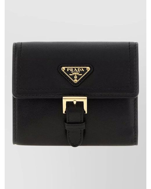 Prada Black Nappa Leather Key Pouch Tone Hardware