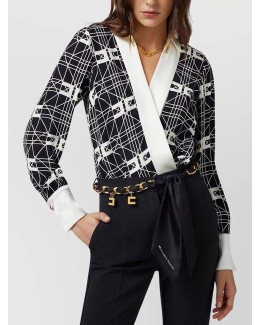 Elisabetta Franchi Black Silk Blouse