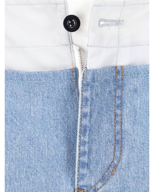 Sacai Blue Wide Leg Trousers Contrast Waistband