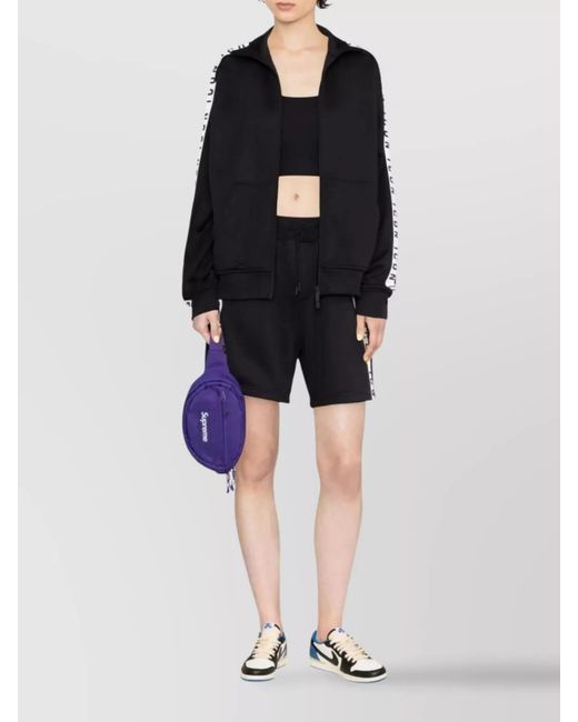 DSquared² Black Textured Above-Knee Drawstring Shorts