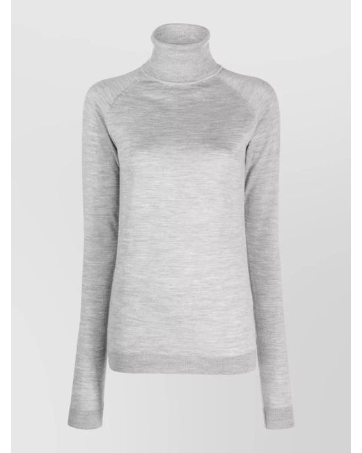 ARMARIUM Gray High Neck Virgin Wool Silk Sweater