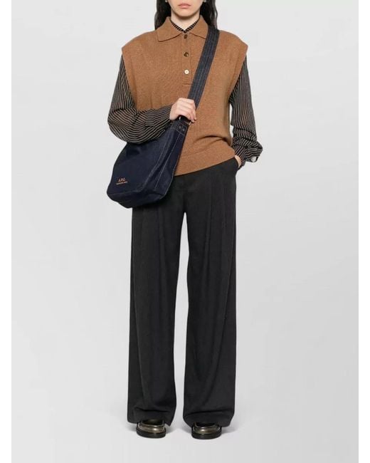 A.P.C. Blue Journal Small Shoulder Bag