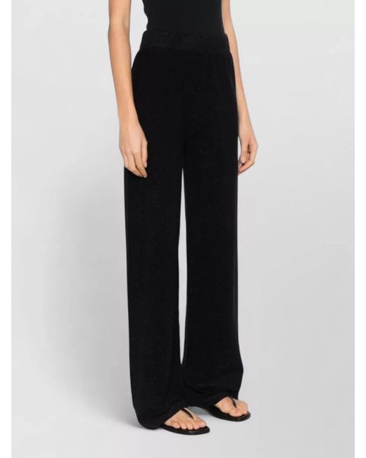 Fabiana Filippi Black Wide Leg Trousers Glitter Finish Waistband