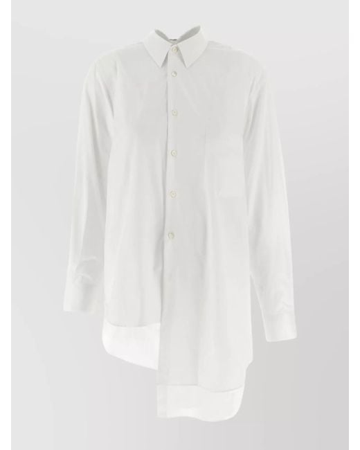 Comme des Garçons White Asymmetric Cotton Shirt