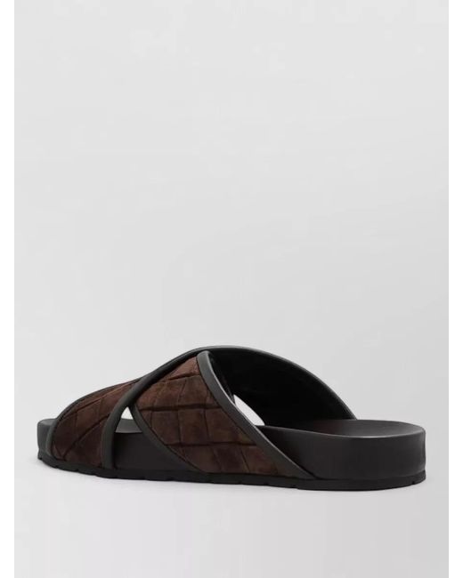 Bottega Veneta Brown Lamb Leather Flat Sandals for men
