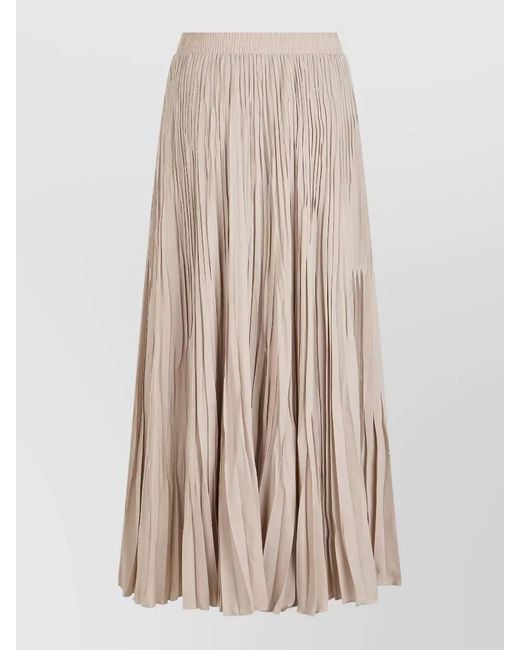 Weekend by Maxmara Natural Flowing Pleated Midi Skirt High Waist