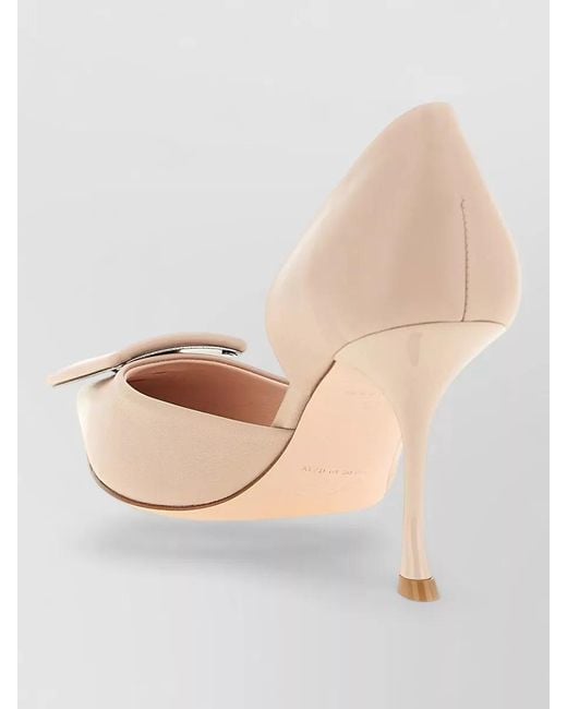 Roger Vivier Pink City Buckle Pointed Toe Pumps