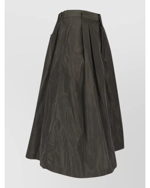 Aspesi Gray Midi Skirt Knee Length Elastic Waistband