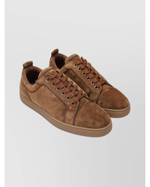 Christian Louboutin Brown Leather Low-Top Sneakers for men