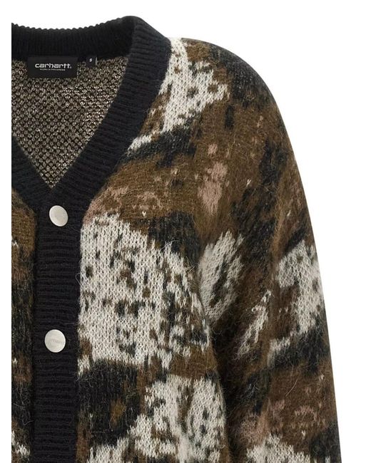 Carhartt Black Textured Knit V-Neck Long Sleeve Cardigan