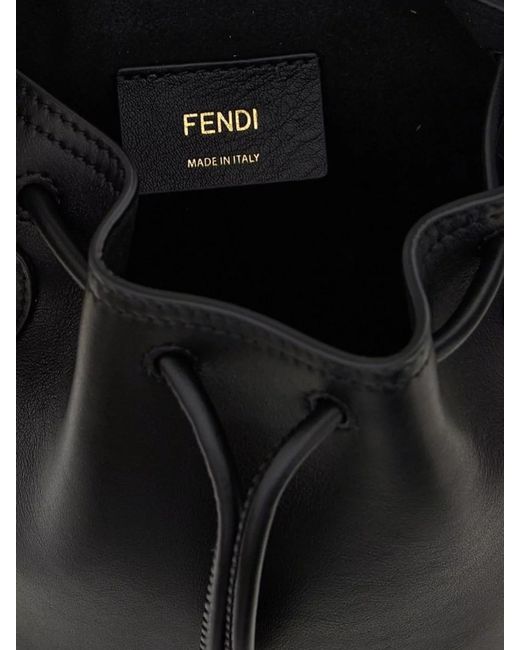 Fendi Black Mon Tresor Mini Leather Bucket Bag