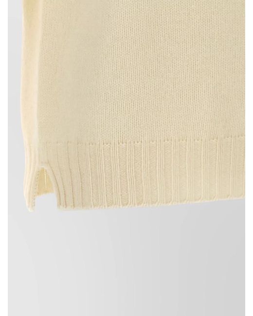 Ma'ry'ya Natural High Neck Turtleneck Sweater Ribbed Cuffs Hem for men