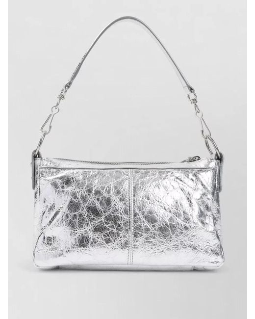Balenciaga White Le City Moto Mini Shoulder Clutch Bag