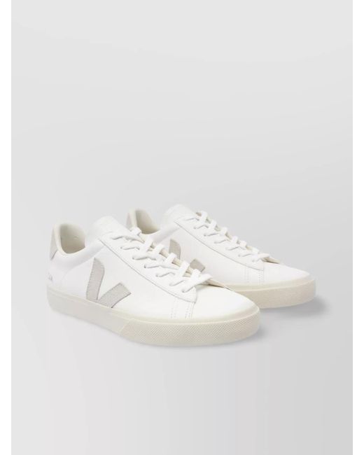 Veja White Leather Campo Low-Top Sneakers for men