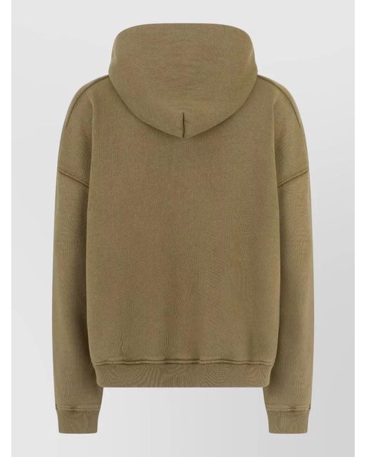 Represent Green Cotton Logo-Embroidered Hoodie for men